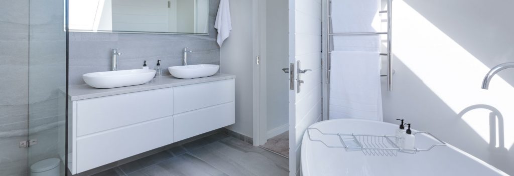 modern white bathroom suite