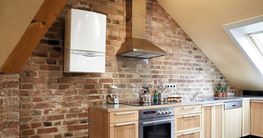 Vailliant boiler on wall of kitchen